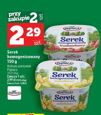 Serek homogenizowany waniliowy Piątnica promocja w TOPAZ