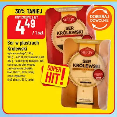 Ser w plastrach Królewski Sierpc promocja w POLOmarket