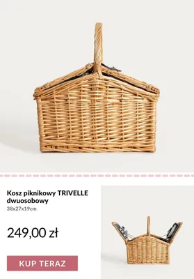 Kosz piknikowy TRIVELLE dwuosobowy 38x27x19 cm promocja w Homla