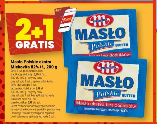 Masło Polskie ekstra Mlekovita 82% promocja w Twój Market