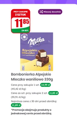 Bombonierka Alpejskie Mleczko waniliowe promocja w Dino