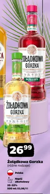 Napój alkoholowy Żołądkowa Gorzka Malina & Mięta promocja w Netto