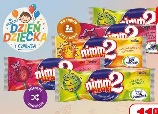 Lizak owocowy Nimm2 jeżyna czarna porzeczka promocja w Dino