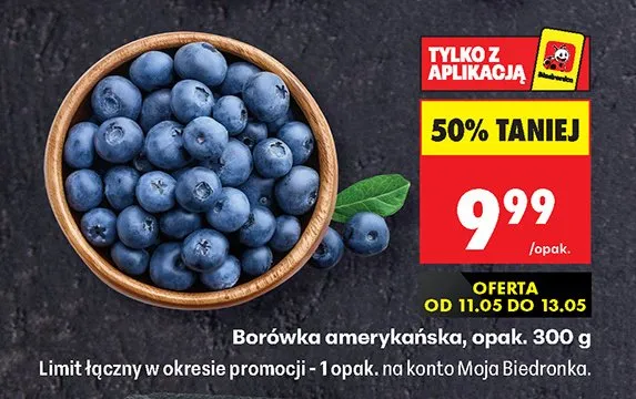 Borówka amerykańska promocja w Biedronka