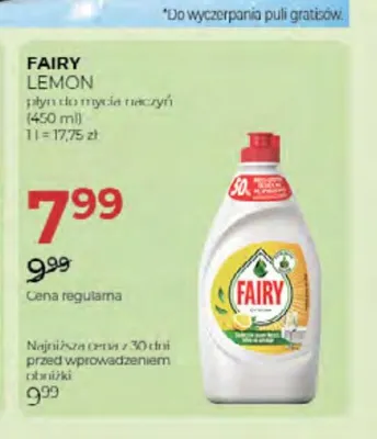 Płyn do mycia naczyń Fairy Lemon promocja w Drogerie Jawa