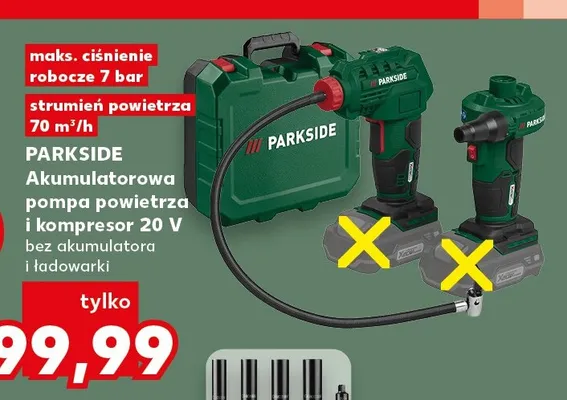Akumulatorowa pompa powietrza i kompresor 20V Parkside promocja w Kaufland