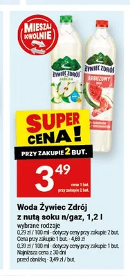 Woda Żywiec Zdrój z nutą soku jabłko promocja w Twój Market