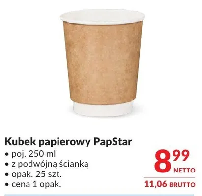 Kubek papierowy PapStar promocja w Makro