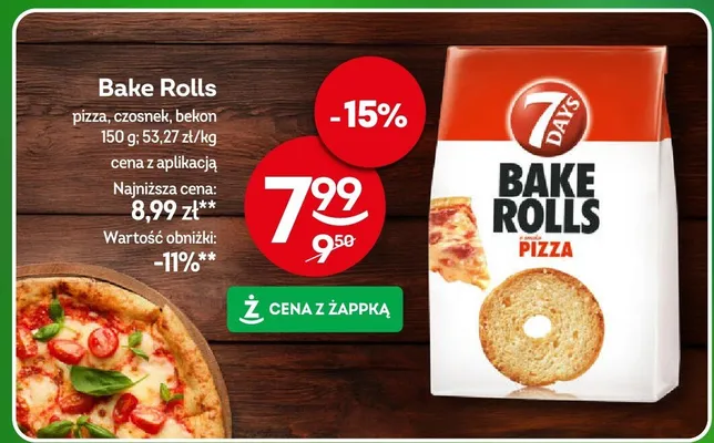Bake Rolls pizza promocja w Żabka