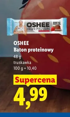 Baton proteinowy OSHEE truskawka promocja w Lidl