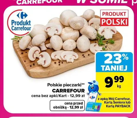 Pieczarki polskie Carrefour promocja w Carrefour Market