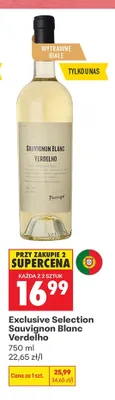 Wino białe Sauvignon Blanc Verdelho Exclusive Selection promocja w Biedronka