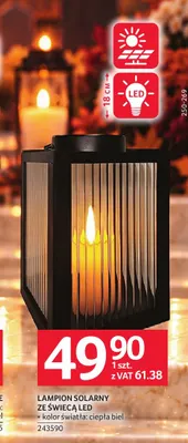 Lampion solarny ze świecą LED ciepła biel promocja w Selgros