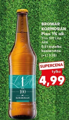 Piwo Kormoran 1 na 100 Lite APA promocja w Kaufland