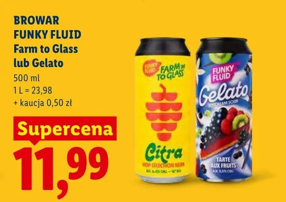 Piwo Funky Fluid Farm to Glass promocja w Lidl