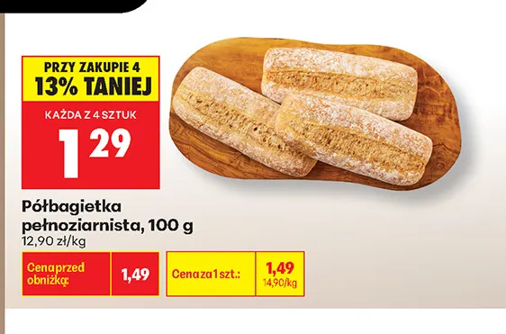 Półbagietka pełnoziarnista promocja w Biedronka