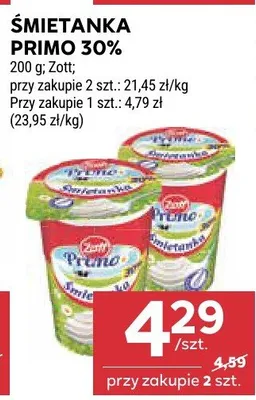 Śmietanka Primo 30% promocja w Stokrotka