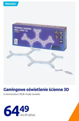 Gamingowe oświetlenie ścienne 3D promocja w Action