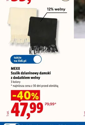 Szalik dzianinowy damski z dodatkiem wełny Mexx promocja w Lidl