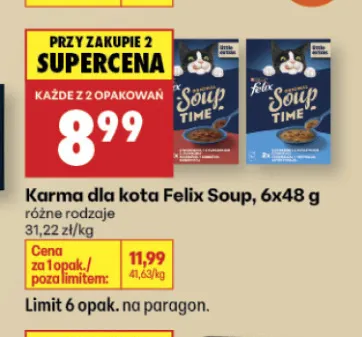 Karma dla kota Felix Soup 6-pak promocja w Biedronka