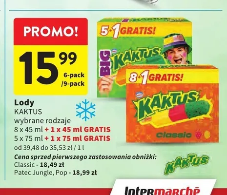 Lody Kaktus Pop 6-pak promocja w Intermarche
