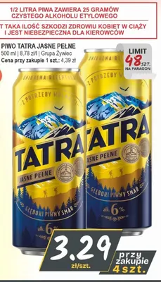 Piwo Tatra promocja w Słoneczko