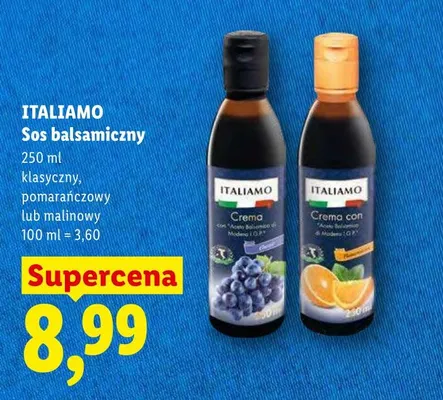Sos balsamiczny pomarańczowy ITALIAMO promocja w Lidl