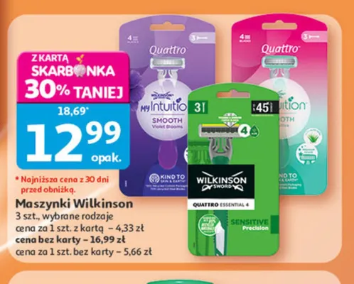 Maszynki Wilkinson Intuition promocja w Auchan