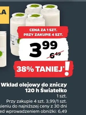 Wkład olejowy do zniczy 120 h promocja w Netto