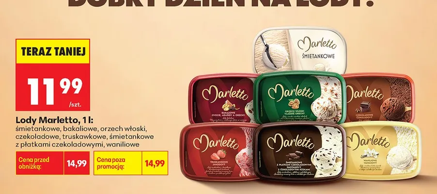 Lody orzech włoski promocja w Biedronka