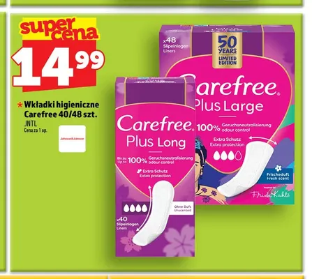 Wkładki higieniczne Carefree Plus Long promocja w TOPAZ