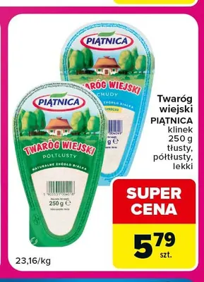 Twaróg wiejski Piątnica klinek półtłusty promocja w Carrefour Express