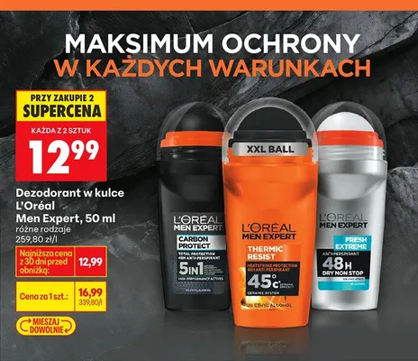 Dezodorant w kulce różne rodzaje promocja w Biedronka