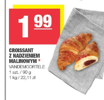 Croissant z nadzieniem malinowym Vandemoortele promocja w SPAR