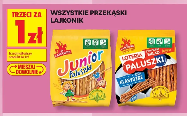 Paluszki Lajkonik Junior promocja w Biedronka