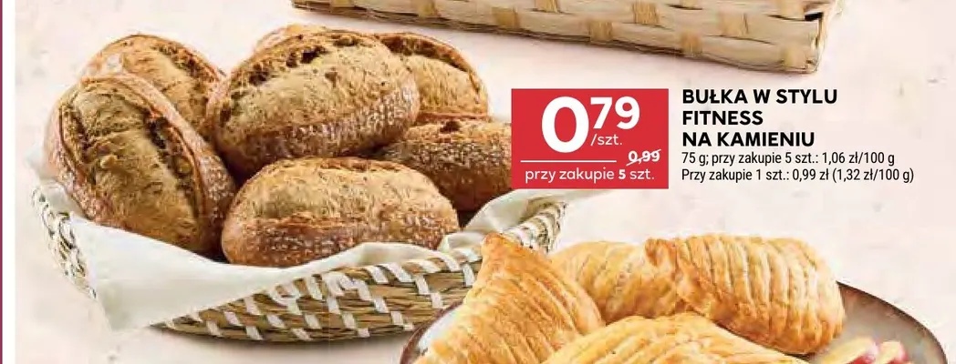 Bułka w stylu fitness na kamieniu promocja w Stokrotka
