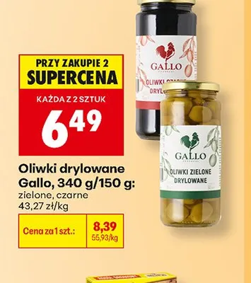 Oliwki drylowane zielone Gallo promocja w Biedronka