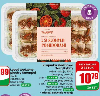 Łosoś wędzony plastry promocja w Dino