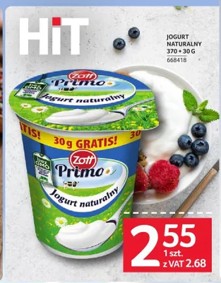 Jogurt naturalny Zott Primo promocja w Selgros