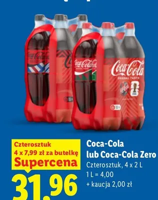 Napój gazowany Coca-Cola Zero 4-pak promocja w Lidl