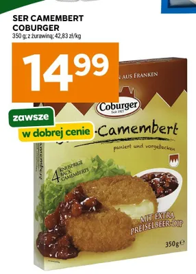 Ser Camembert do smażenia Coburger z żurawiną promocja w Stokrotka