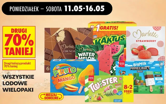 Lody Marletto Crunch Classic 6-pak promocja w Biedronka