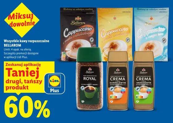 Kawa rozpuszczalna Bellarom Crema o smaku orzechowym promocja w Lidl
