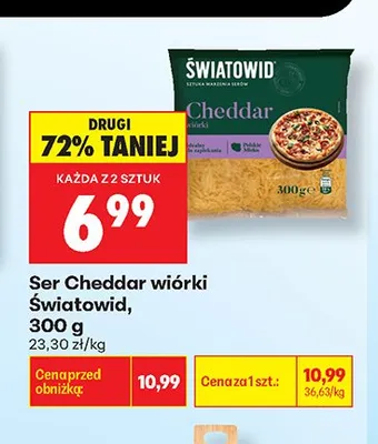 Ser Cheddar wiórki Światowid promocja w Biedronka