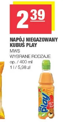 Napój niegazowany Kubuś Play promocja w SPAR