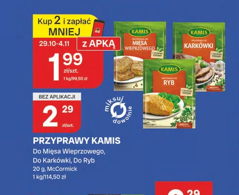 Przyprawa Kamis do mięsa wieprzowego promocja w Chorten