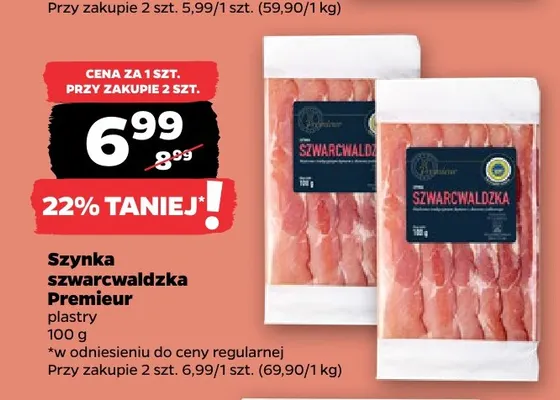 Szynka szwarcwaldzka Premieur plastry promocja w Netto