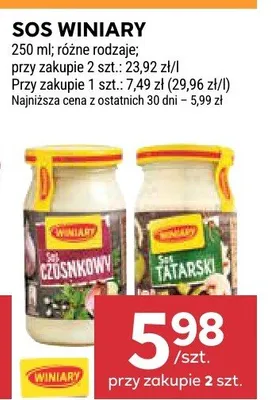 Sos Winiary czosnkowy promocja w Stokrotka
