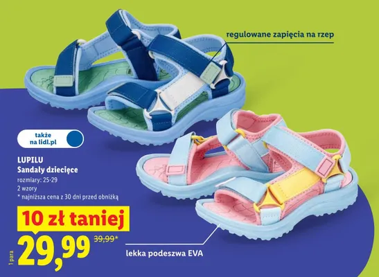 Sandały dziecięce Lupilu promocja w Lidl