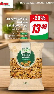 Orzechy włoskie łuskane Bakaliowy Targ promocja w Dino